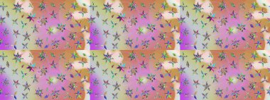 Tarafsız ve pembe renklerde çiçekler. Gömlek baskısı için çiçek boyası. Çiçek eskiz kalıbı geçmişi.