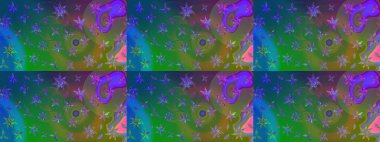 Çizgi çizimi kalıbı. Raster Moda kumaş deseni. Şirin çiçekler..