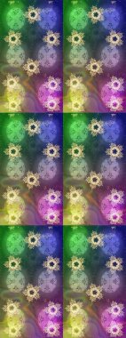 Raster kar taneleri arka planda. Soyut kar taneleri arkaplanda izole edilmiş düz dizayn. Kar tanesi rengarenk desen. Raster illüstrasyonu. Kar taneleri deseni.