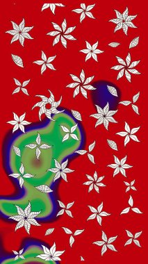 Küçük kırmızı ve nötr çiçeklerle oldukça eski bir besin torbası deseni. Millefleur 'lar. Tekstil, kumaş, kapaklar, duvar kağıtları, baskı, paket, koleksiyon defteri, örgü, dekupaj için çiçek arkaplanı..