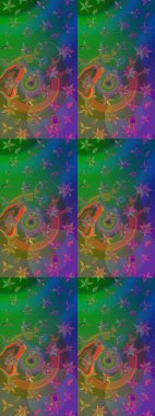 Yeşil ve mavi renklerde. Raster illüstrasyonu. Anti-stres için Raster soyut şablon sayfası.