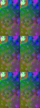 Nazik, narin çiçek arkaplanı. Yeşil ve mavi renkte çiçekler. Raster çiçek desenli ve çiçekli..