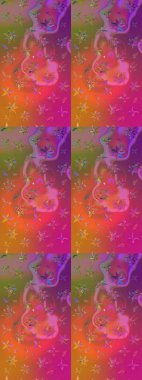 Raster. Renkli Bahar Teması eskiz kalıbı. Düz Çiçek Elementleri Tasarımı.