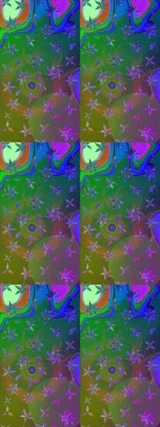 Nazik, narin çiçek arkaplanı. Yeşil ve mavi renkte çiçekler. Raster çiçek desenli ve çiçekli..