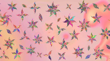 Küçük çiçekte güzel bir desen. Motley illüstrasyonu. Robot resim. Çiçekli yaz çiçekleri. Küçük renkli çiçekler. Moda baskıları için zarif bir şablon.