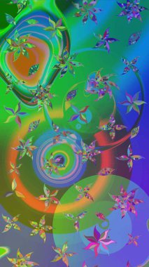 Raster. Zarif, parlak ve eskiz yeşil ve mavi çiçek desenli tasarım. Sabıka baskıları, bebek kıyafetleri, duvar kâğıtları, paket kutuları vb..