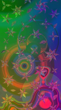 Renkli Bahar Teması eskiz kalıbı. Düz Çiçek Elementleri Tasarımı. Çocuk stili. Çiçekli çizim raster arkaplanı.