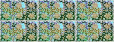 Şık bir grafik desen. Çiçek deseni. Kusursuz raster arka plan. Duvar kâğıdı barok, İspanyol kumaşı. Tarafsız ve yeşil renklerde altın elementler.