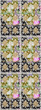 Duvar kâğıdı barok, İspanyol kumaşı. Tarafsız ve gri renklerde altın elementler. Çiçek deseni. Kusursuz raster arka plan. Şekil grafik deseni.