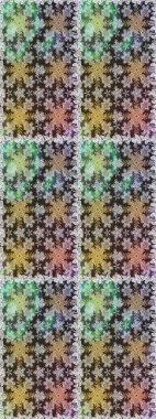 El yapımı dekoratif çerçeve, albüm kapağı, tebrik kartı, klasik Art deco tarzı. Altın karalama fantezi yapraklarından Raster soyut çiçek çelengi ve gri ve nötr renklerde çiçek..