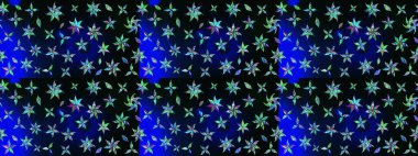 Siyah ve mavi renkte şirin çiçekler. Raster illüstrasyonu. Küçük çiçekli basit bir çiçek çizimi. Moda baskısı, albüm, ambalaj kağıdı, duvar kağıdı için zarif dekoratif süslemeler..