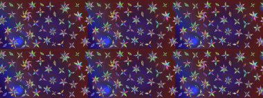 Renkli Yaz Temalı eskiz kalıbı. Mor ve mor renkli çiçekler. Düz Çiçek Elementleri Tasarımı. Sevimli çiçek raster deseni.