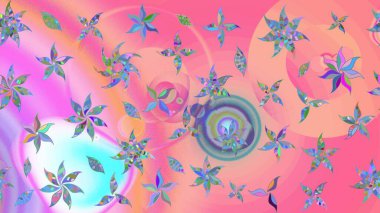 Şirin çiçekler. Çizgi çizimi kalıbı. Raster Moda kumaş deseni.