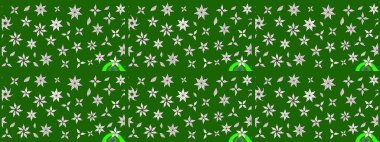 Renkli Yaz Temalı eskiz kalıbı. Yeşil renkli çiçekler. Sevimli çiçek raster deseni. Düz Çiçek Elementleri Tasarımı.