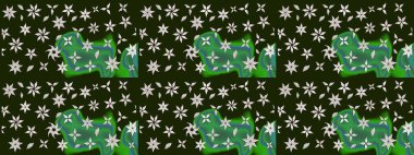 Raster çiçek desenleri çiziyor. Vadinin gri renkli çiçekleri.