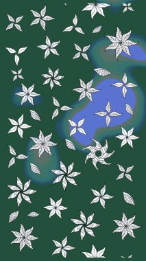 Renkli Bahar Teması eskiz kalıbı. Raster Şirin kumaş deseni. Düz Çiçek Elementleri Tasarımı. Eskiz klasiği.