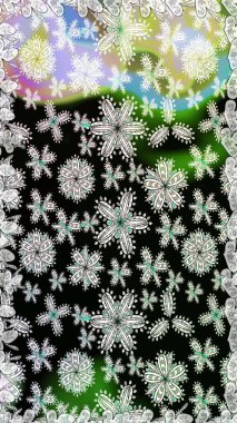 Raster illüstrasyonu. Tropik, dikişsiz çiçek deseni. Siyah ve gri renkte çiçekler.