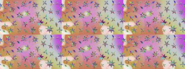 Sketch background pattern. Watercolor, hand drawn. Raster stock. Flowers on neutral and pink.