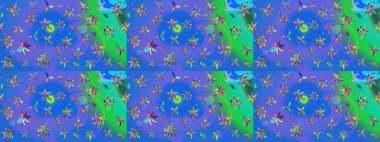 Güzel kumaş deseni. Yazdır. Raster çiçekli arka plan. Güzel eskiz şekli. Renkli Yaz Temalı eskiz kalıbı. Düz Çiçek Elementleri Tasarımı.