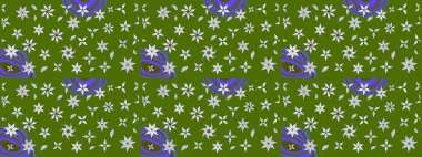 Raster illüstrasyonu. Güzel kumaş deseni. Bahar çiçekli güzel bir çiçek deseni..