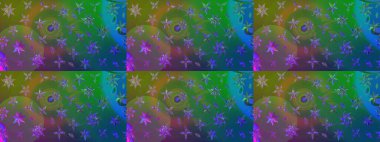 Renkli Bahar Teması eskiz kalıbı. Chichi 'nin kumaş kalıbını çiz. Raster illüstrasyonu. Düz Çiçek Elementleri Tasarımı. Çiçek deseni.