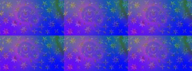 Çiçekler mor ve mavi renkler suluboya tarzında. Mor ve mavi renkte çiçekler olan çiçek deseni çiz.