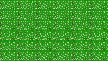 Raster düz çiçek çizim deseni. Hediye ambalaj kağıdı, tebrik kartları, posterler ve pankart tasarımı. Yeşil renkte çiçekler.