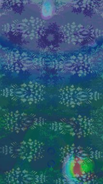 Suluboya tarzında mavi renkli çiçekler. Mavi renkte çiçeklerle birlikte çiçek deseni çiz.