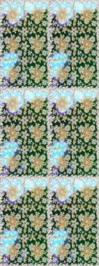 Doğulu stil altın deseni altın elementli tarafsız ve yeşil renklerde arabesk yapar. Kusursuz kıvırcık saçlar. Raster altın desen.