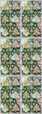 Raster illüstrasyonu. Süslü dekorasyon. Damask altın soyut çiçek nötr ve gri renkler üzerinde kusursuz desen.