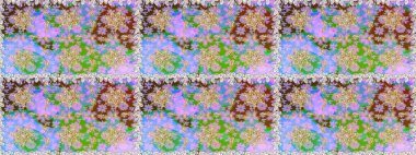 Kusursuz altın desen. Tarafsız ve mavi renklerde altın elementlerle kusursuz desen. Raster doğulu süsü.