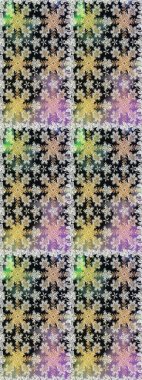 El yapımı dekoratif çerçeve, albüm kapağı, tebrik kartı, klasik Art deco tarzı. Altın karalama fantezi yapraklarından Raster soyut çiçek çelengi ve gri ve nötr renklerde çiçek..