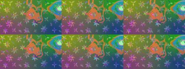 Raster stili kumaş deseni. Çiçekler suluboya çizim deseni.