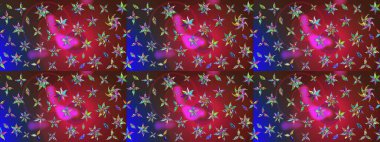 Kırmızı ve kahverengi renkte çiçekler. Raster illüstrasyonu. Çizim çiçek deseni duvar kağıdı için kullanılabilir.