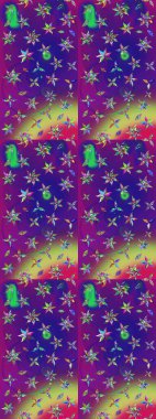 Raster çiçek izi. Klasik taslak çizimi. Çiçekli menekşe ve mor çizim deseni.