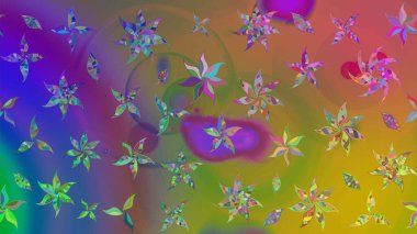 Çiçekli çiçek deseni, suluboya. Küçük çiçekte güzel bir çiçek deseni var. Raster deseni.