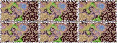 Kusursuz dekoratif arka plan, çiçek mandala. Çiçek. Raster illüstrasyonu. Bej renklerde.