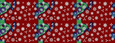 Renkli Yaz Temalı eskiz kalıbı. Kırmızı ve nötr renklerde çiçekler. Raster Illustrasyon 'daki Çiçek Deseni' nin son moda çizimi. Düz Çiçek Elementleri Tasarımı.