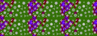 Düz Çiçek Elementleri Tasarımı. Asya tekstil tarzında. Raster illüstrasyonu. Renkli Bahar Teması eskiz kalıbı. Çiçek desenli çizim. Güzel kumaş deseni.