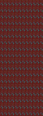 Çok renkli küçük çiçekler ve kırmızı renkli komik böcekler, raster desen, illüstrasyon.