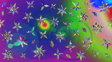 Mavi renkli çiçekler. Çiçekli karalama şeklinde Raster çiçek deseni. Nazikçe, güzel çiçek arkaplanı..