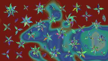 Nazik, narin çiçek arkaplanı. Kırmızı renkte çiçekler. Raster çiçek desenli ve çiçekli..