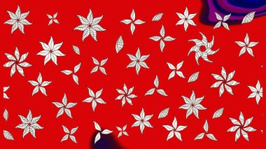 Renkli Bahar Teması eskiz kalıbı. Kırmızı renkte çiçekler. Güzel çiçek deseni. Düz Çiçek Elementleri Tasarımı.