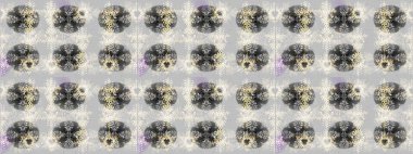 Noel ve yeni yıl moda baskıları için tatil tasarımı. Gri, nötr ve bej renkler. Kar tanelerinin soyut arkaplanlı Noel şablonu. Raster illüstrasyonu.