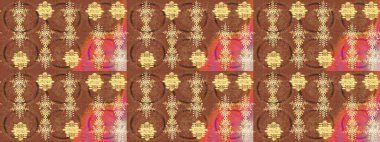 Raster illüstrasyonu. Kristal kar taneleri kahverengi, sarı ve pembe renklerde.