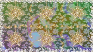 Soyut duvar kâğıdı, ambalaj dekorasyonu. Tarafsız renklerde raster altın desen. Kış sembolü, Mutlu Noeller, Mutlu yıllar 2019. Altın kar taneleri basit, pürüzsüz desen.