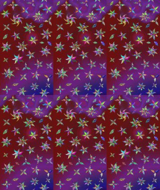 Kırmızı çiçekli eskiz deseni, suluboya çiçek deseni, sevimli çiçek, duvar kağıdı, kart ya da kumaş için fayanslı. Raster - stok.