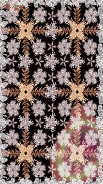 Çiçek arkaplan. Çiçek duvar kâğıdı. Renkli, pürüzsüz desen. Siyah renkli şirin tekstil. Raster illüstrasyonu.