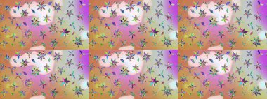 Raster. Tarafsız ve pembe renkte güzel çiçekli eskiz deseni, suluboya çiçek deseni, duvar kağıdı, kart veya kumaş için fayanslı.