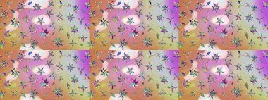 Yumuşak, bahar çiçekleri tarafsız ve pembe renklerde. Çiçekli karalama şeklinde Raster çiçek deseni. Raster illüstrasyonu.